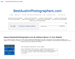Best Austin Photographers Badges