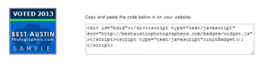Best Austin Photographers Badge Code