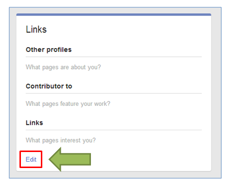 google profile links edit