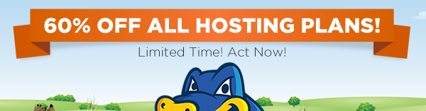 Save 60% on all New Hosting Packages on Hostgator.com - 8/10 from 11am - 2pm CST!