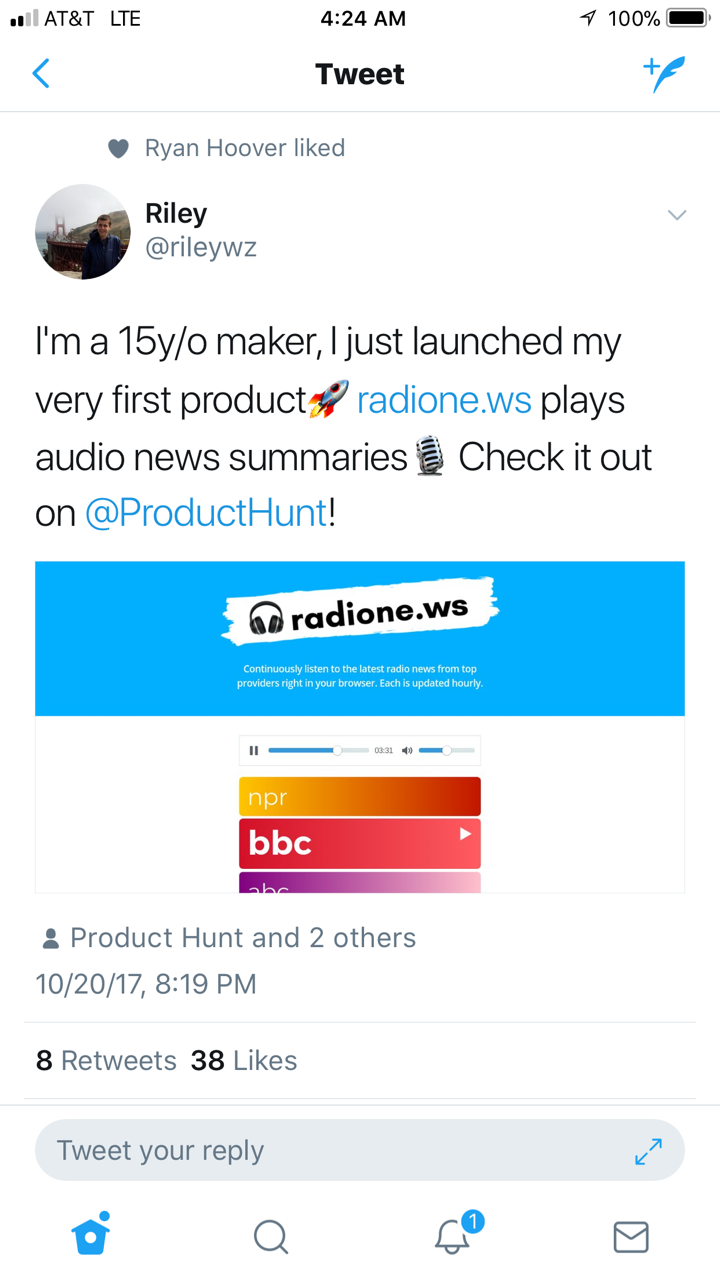 15 Year-Old Entrepreneur Launches RadioNe.ws Radione.ws Website