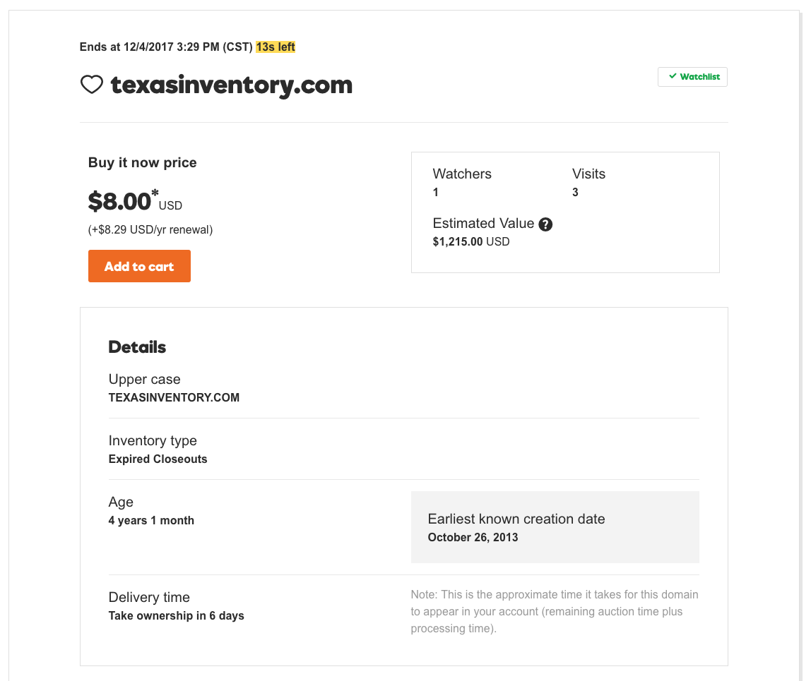 GoDaddy Expired Buy-It-Now and Closeout Domain Auctions