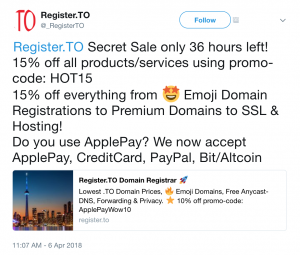 Register.TO 36-Hour Secret Sale