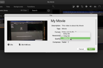 How to Export a 720p video as 1080p or 4K using iMovie